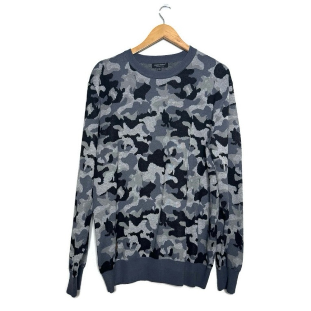 Simply Southern Gray And Black Camouflage Crew Neck Sweater Size XXL